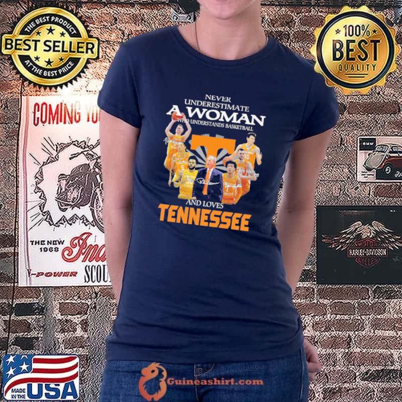 Never Underestimate A Woman Who Underestand Basketball And Loves Tennessee Shirt