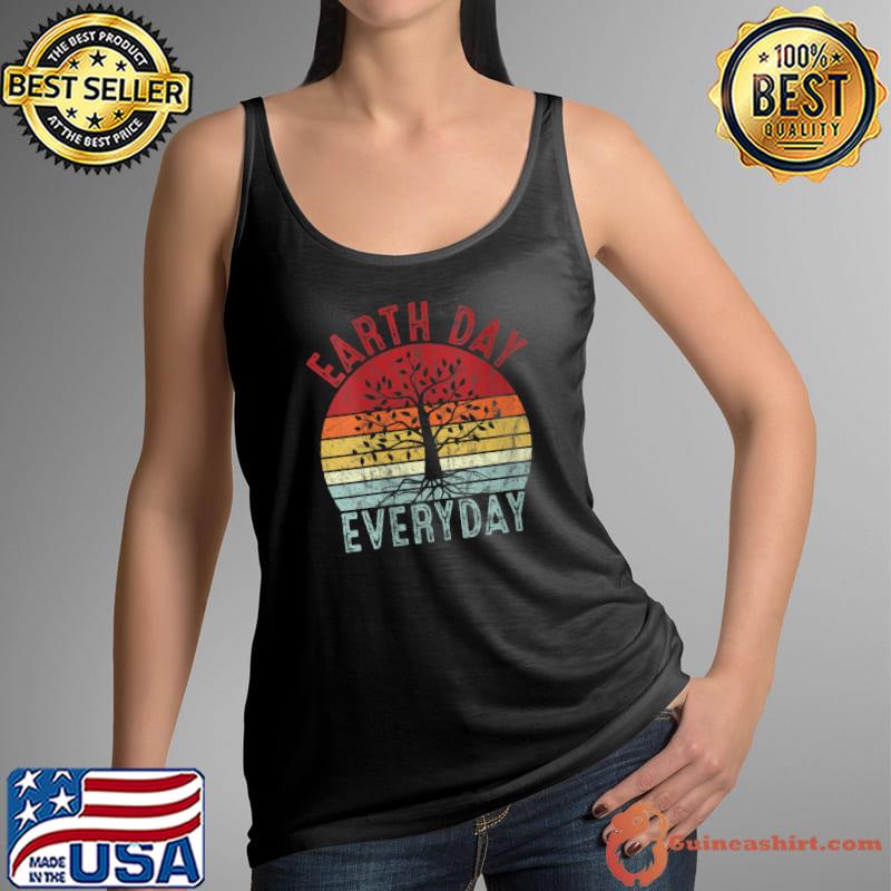 Nice Retro Earth Day Tree Graphic Cool Design Earth Day Everyday T- Tank Top
