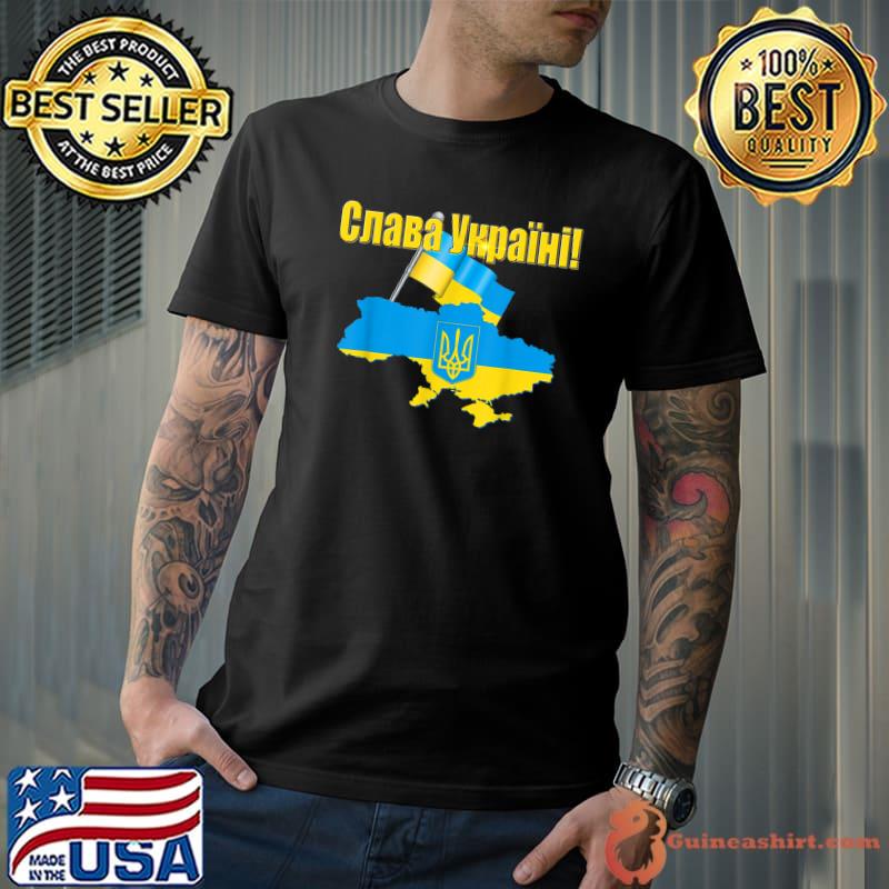 Official Slava Ukraine Flag and Colors Glory to Ukraine T-Shirt