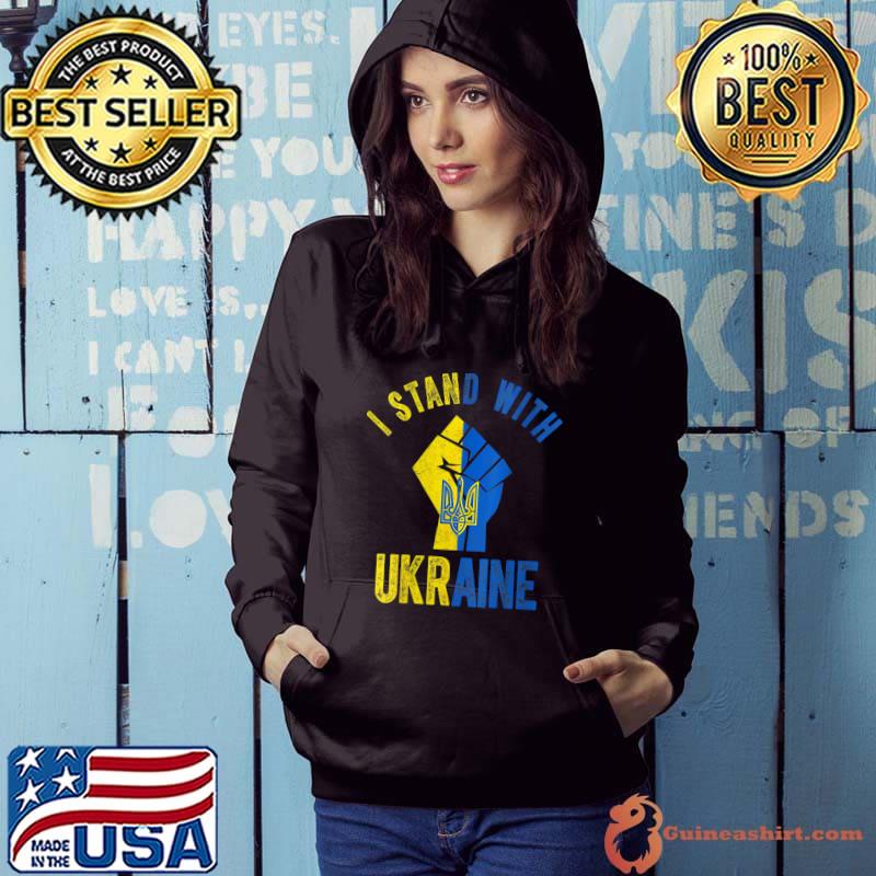 Official Ukraine flag I Stand With Ukraine T- Hoodie