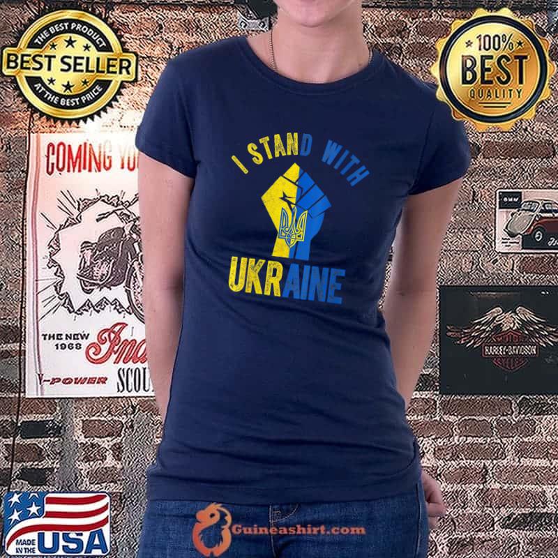 Official Ukraine flag I Stand With Ukraine T- Ladiestee