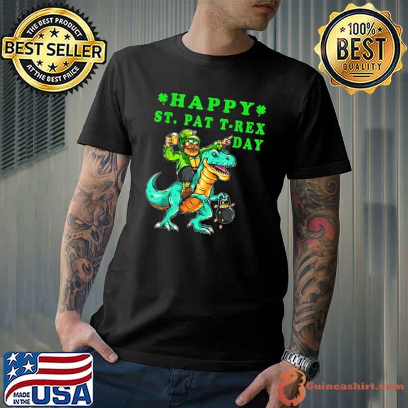 Original Happy St Pat Trex Day Dino St Patricks Day kids Toddler Boys T-Shirt