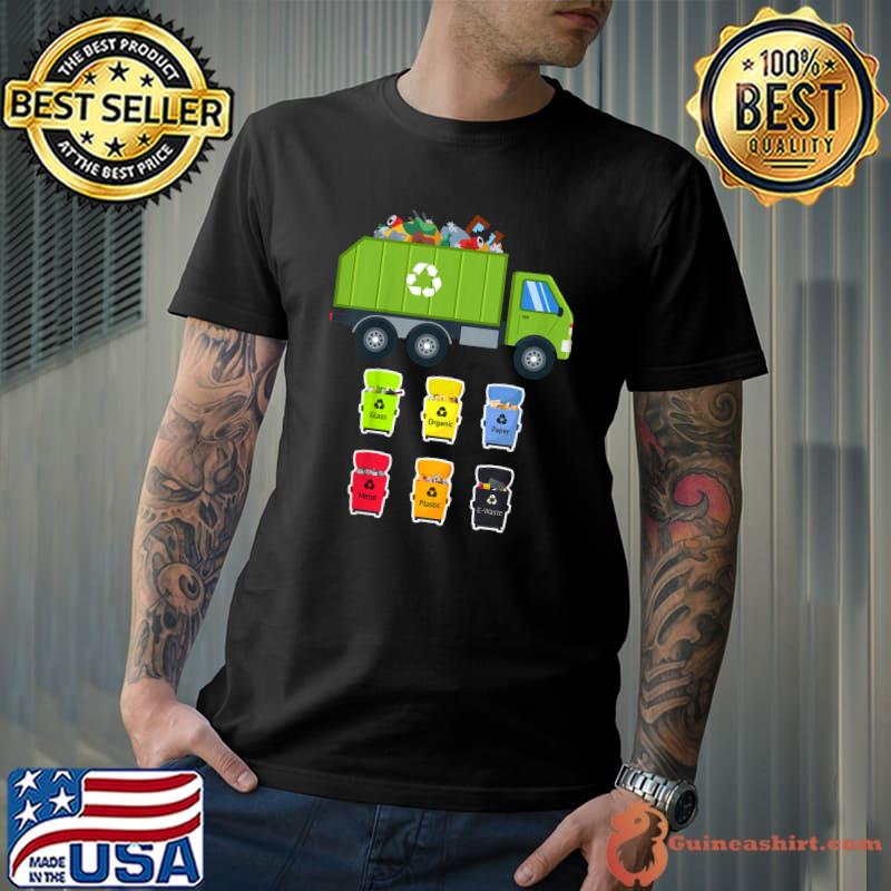 Original Kids Trash Bins Garbage Trucks Birthday Boy Toddler T-Shirt