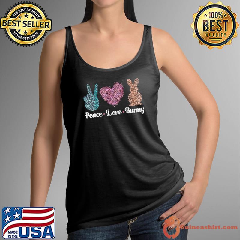 Peace Love Bunny Cute Easter Bunny Vintage Easter T- Tank Top