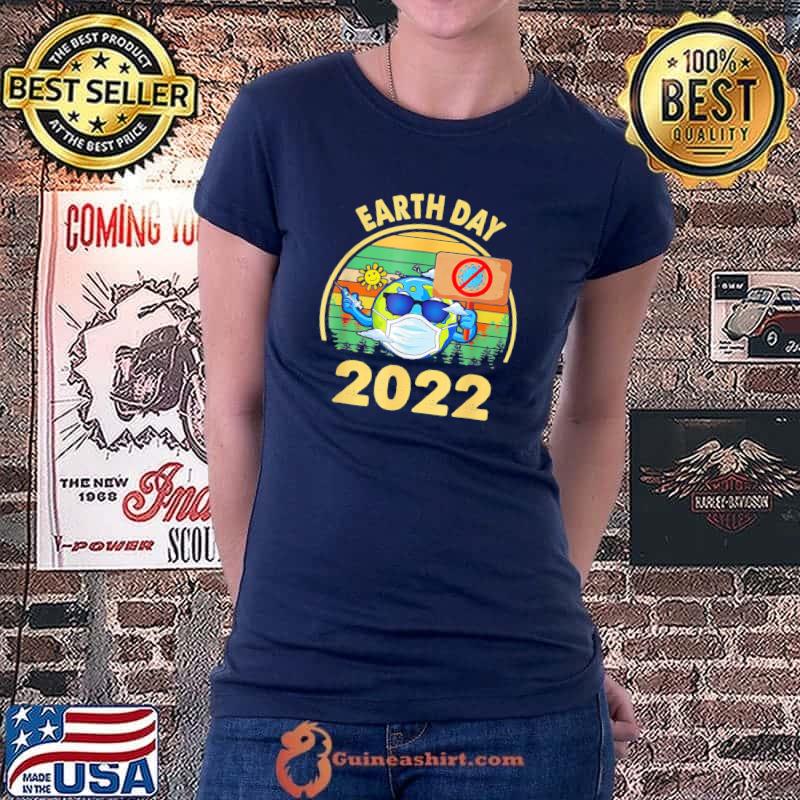 Planet earth wearing mask earth day 2022 shirt
