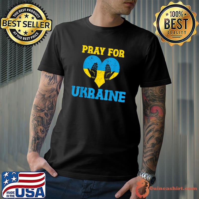 Pray For Ukraine Flag Ukrainian American Support T-Shirt