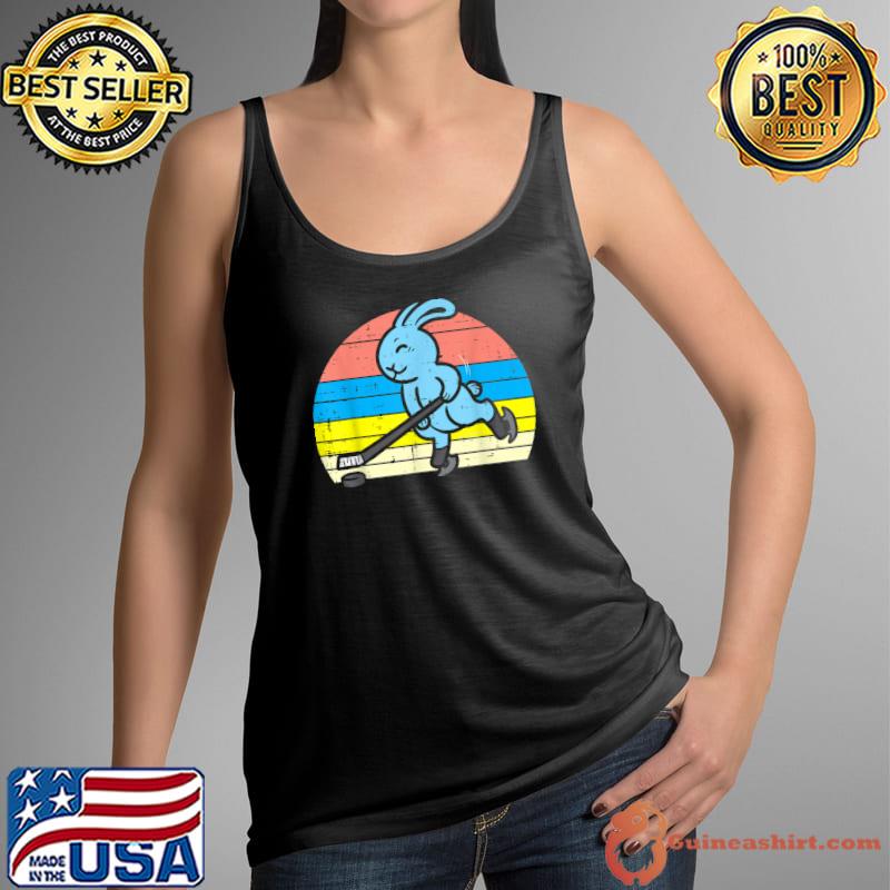 Premium Easter Bunny Playing Ice Hockey Retro Sports Men Women Kids T-Shirt Tank Top