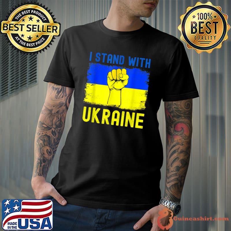 Premium Support Ukraine flag I Stand With Ukraine T-Shirt