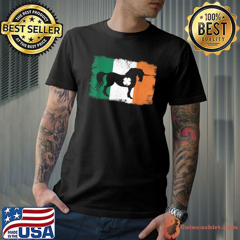 Premium Unicorn St. Patrick's Day Irish Flag Ireland Saint Paddys T-Shirt