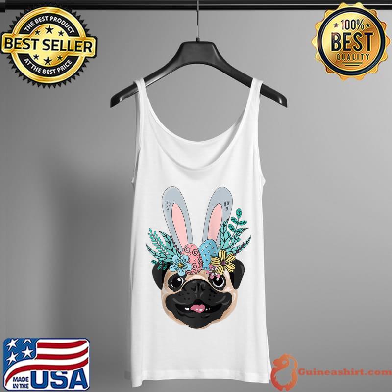 Pug Bunny Easter Day Cute Dog Egg Hunt Boys Girls Kids T- Tank Top