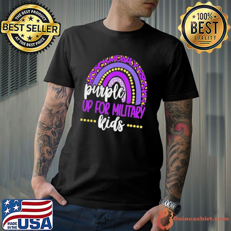 Purple up for military rainbow military child month shirt