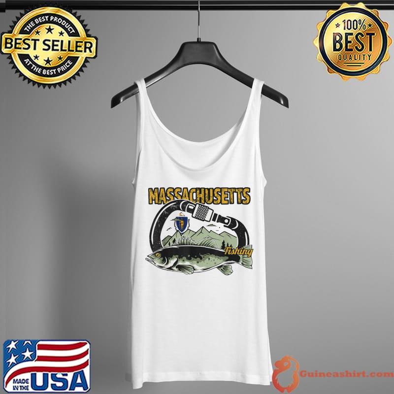 Retro Carabiner Massachusetts Fishing T-Shirt Tank Top