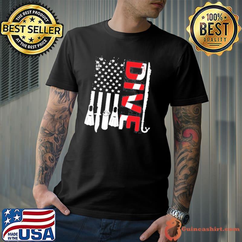 SCuba diving gear American sCuba diver down flag vintage Unisex