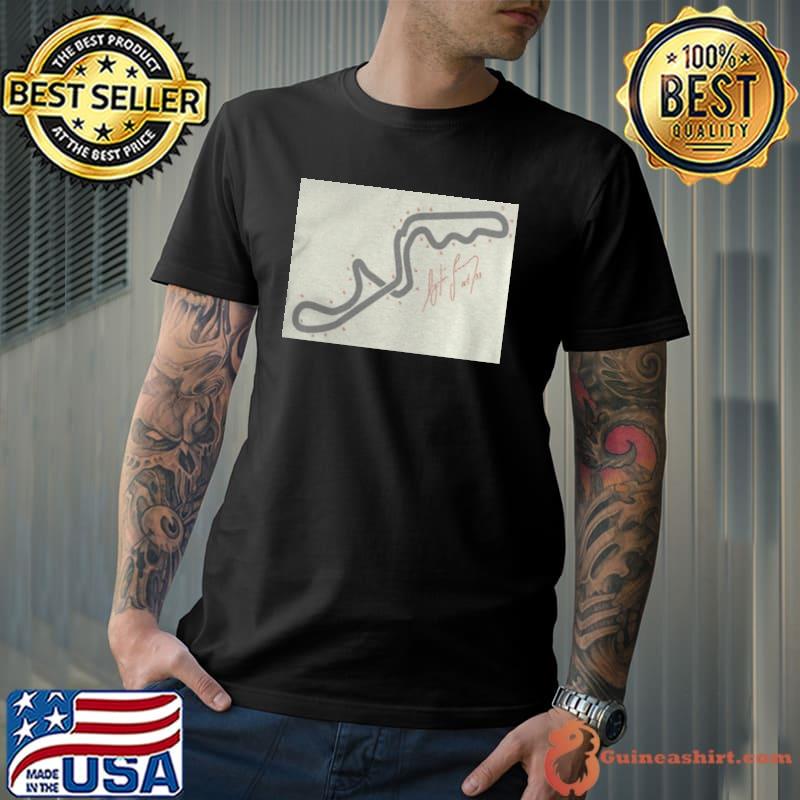 Senna's handdrawn map of the suzuka gp shirt