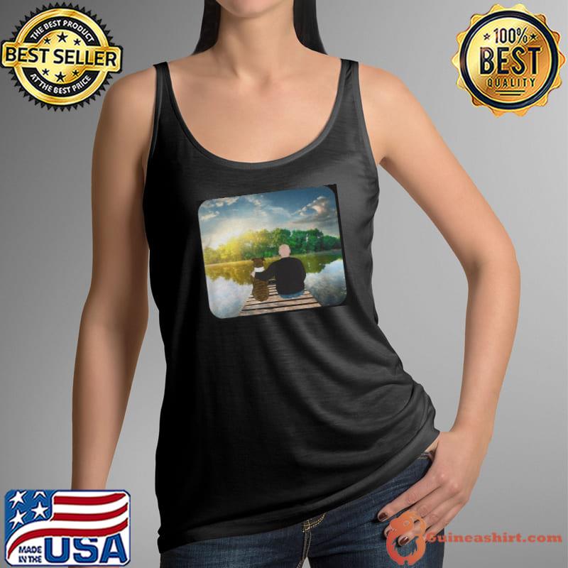 Sitting on the lake dock pitbull Tank Top