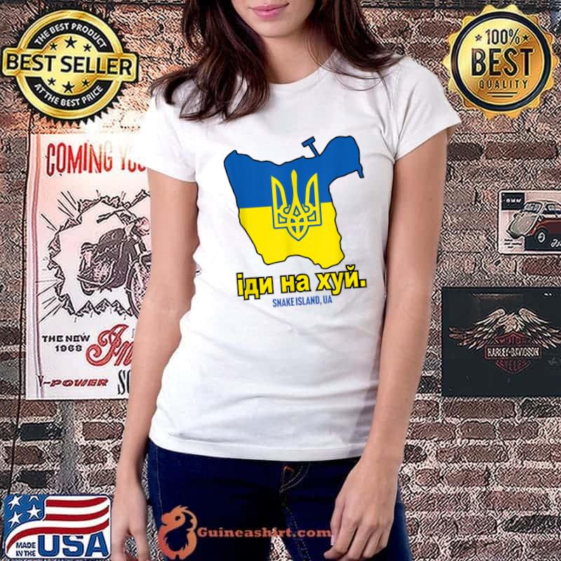 SNAKE ISLAND UKRAINE Go F Yourself Solidarity Pro Ukrainian T-Shirt Ladiestee