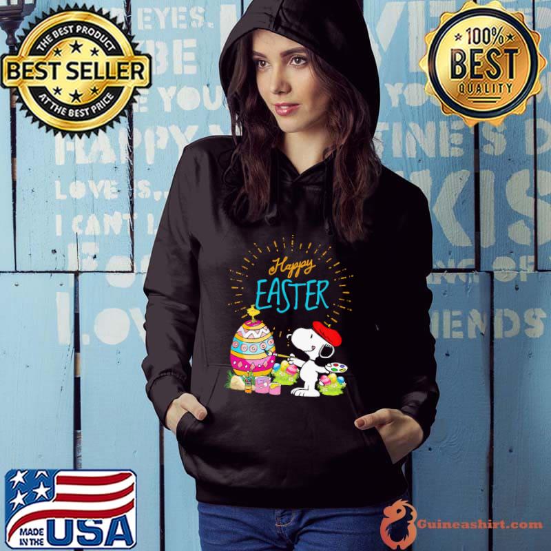 Snoopy art eggs happy easter shirt