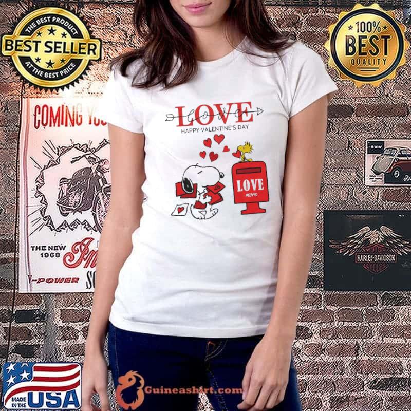 Snoopy Love Happy Valentine's Day Letter Shirt