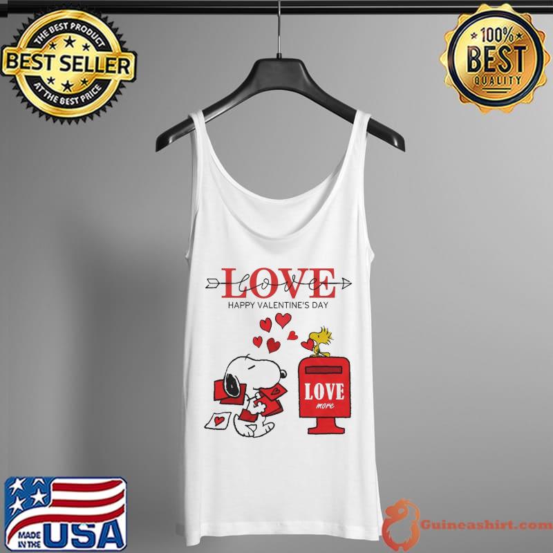 Snoopy Love Happy Valentine's Day Letter Shirt Tank Top