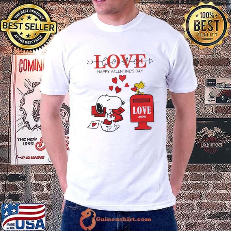 Snoopy Love Happy Valentine's Day Letter Shirt Unisex