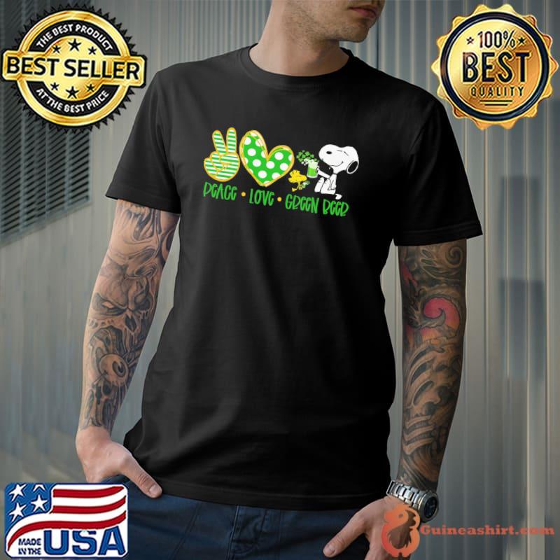 Snoopy Peace Love Green Beer Shirt