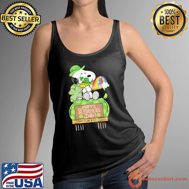 Snoopy rainbow lucky happy patrick's day Tank Top