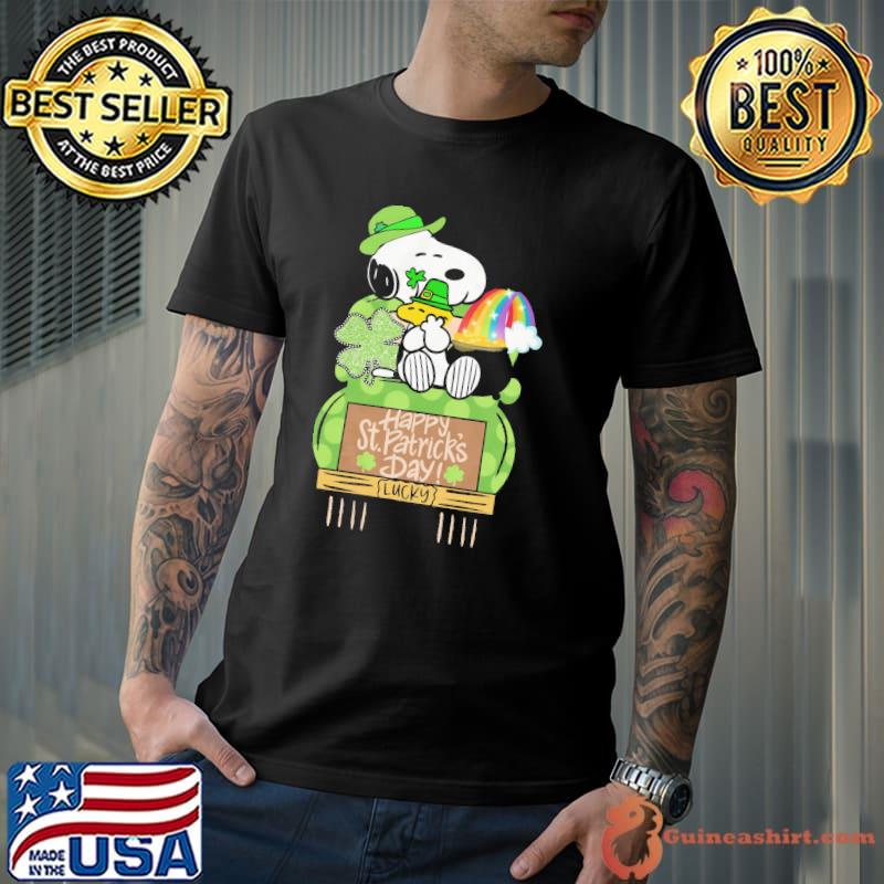 Snoopy rainbow lucky happy patrick's day shirt