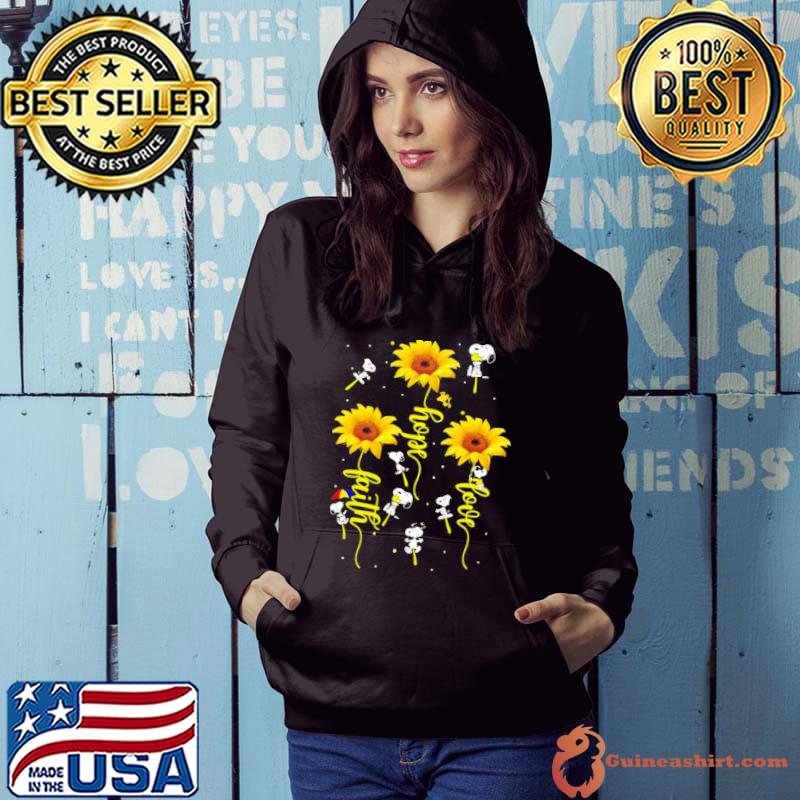 Snoopy sunflower love hope faith Hoodie