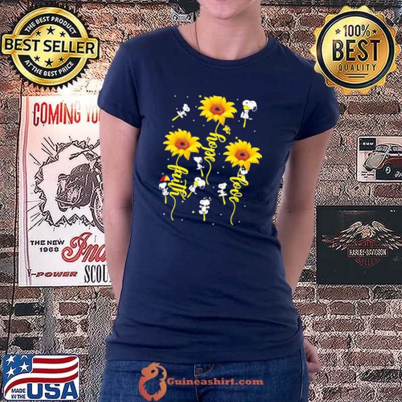 Snoopy sunflower love hope faith Ladiestee