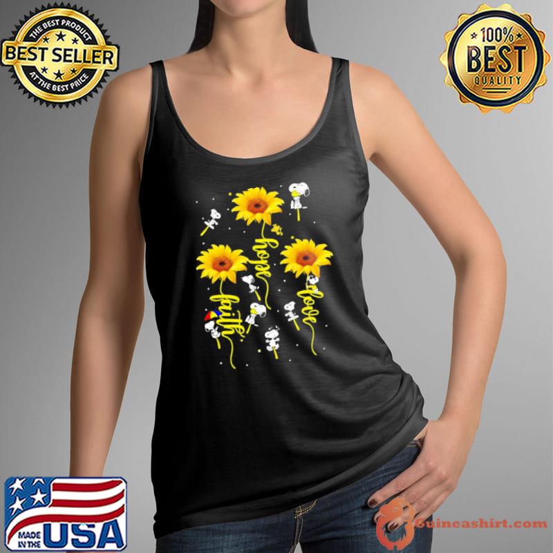 Snoopy sunflower love hope faith Tank Top