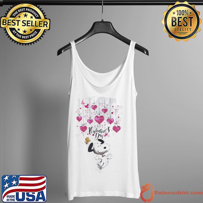 Snoopy woodstock heart happy valentine's day Tank Top
