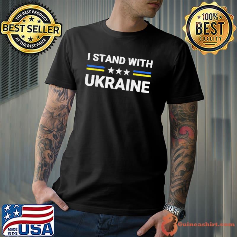 Support I stand with Ukraine American ukrainian flag shirt