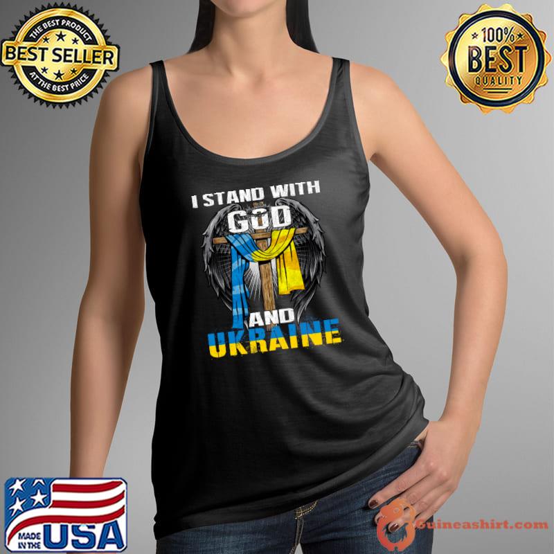 Support Ukraine I Stand With God And Ukraine Flag T- Tank Top
