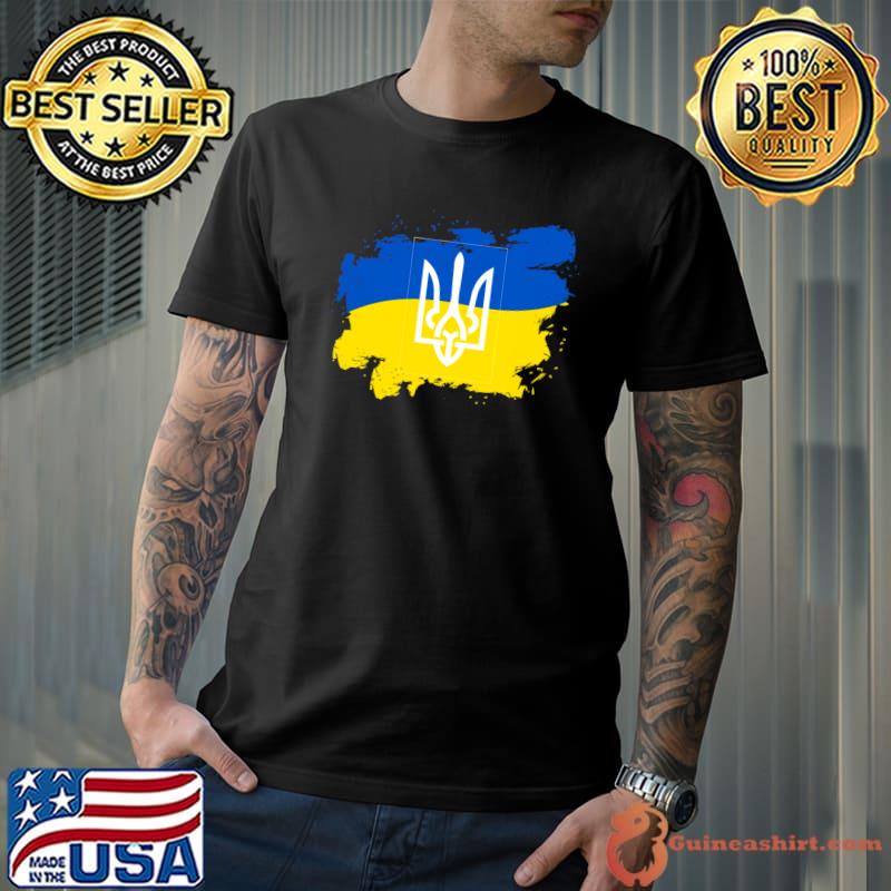 Support Ukraine I Stand With Ukraine Flag Free T-shirt