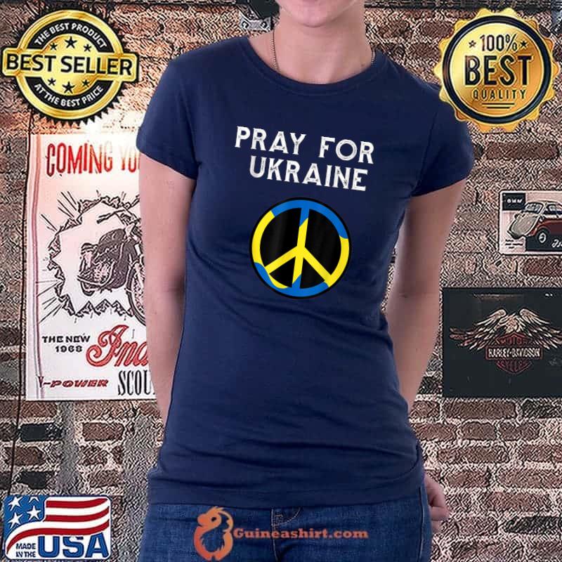 Support Ukraine Stand I With Ukraine Ukrainian Flag America T-Shirt Ladiestee