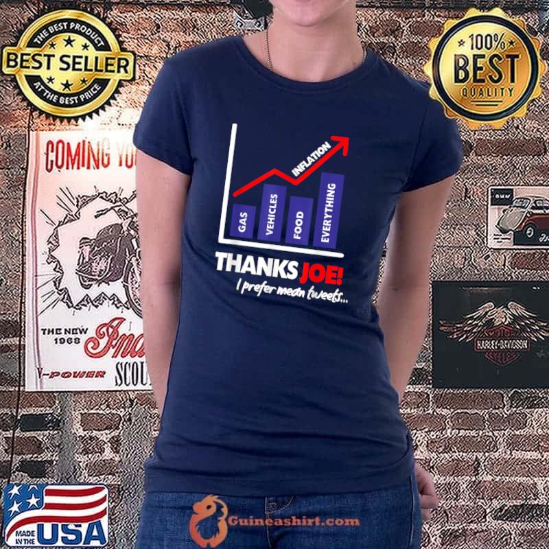 Thanks Joe High Inflation Funny Anti Biden Protest T-Shirt Ladiestee
