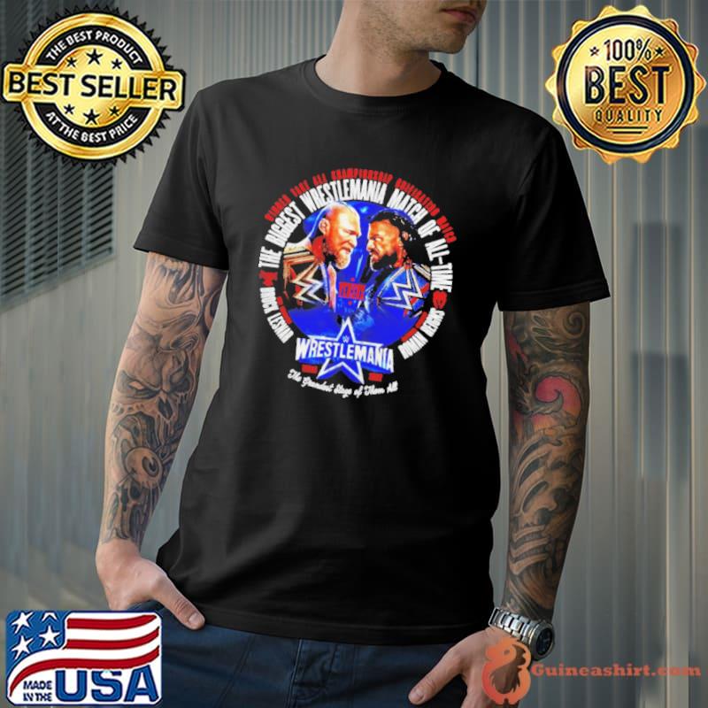 The biggest wrestlemania 38 brock lesnar vs roman reigns match shirt