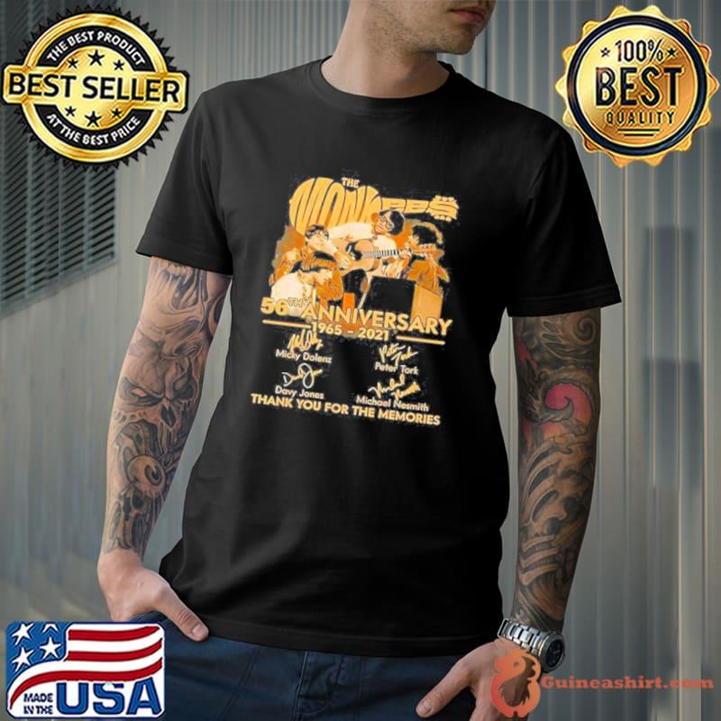 The monkees 56th anniversary 1965 2021 signatures thank you for the memories shirt