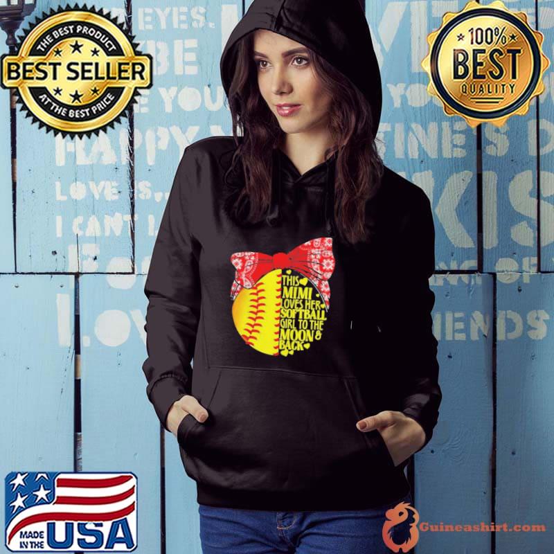 This mimI loves her softball girl to the moon and back Hoodie