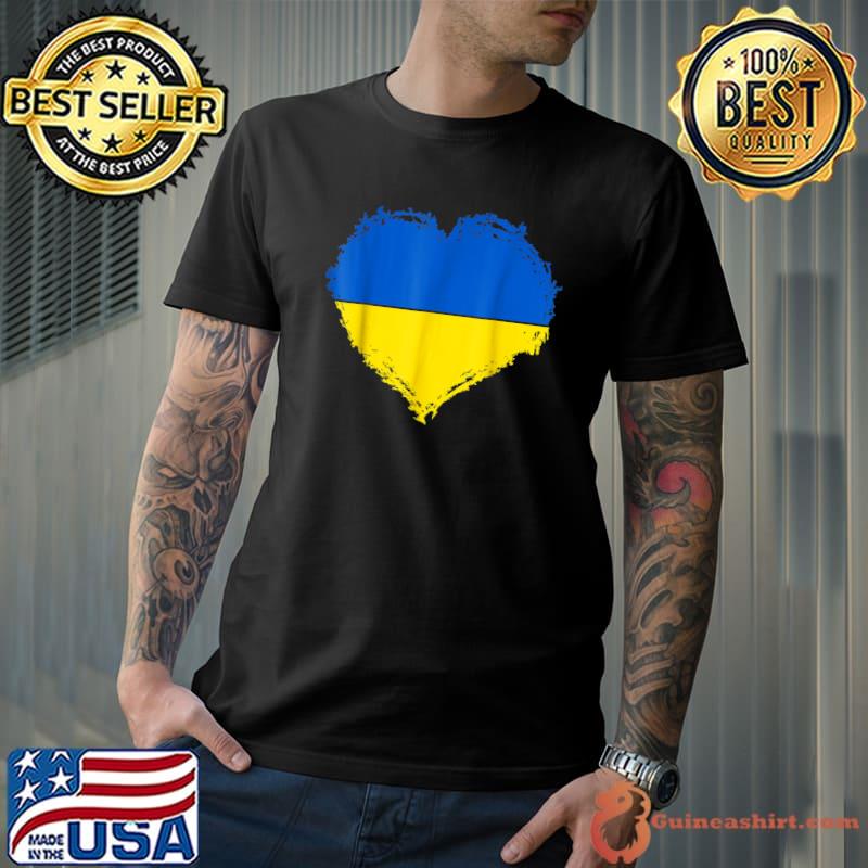 Ukraine Pride Vintage Retro Feel Ukrainian Flag Colors Peace T-Shirt