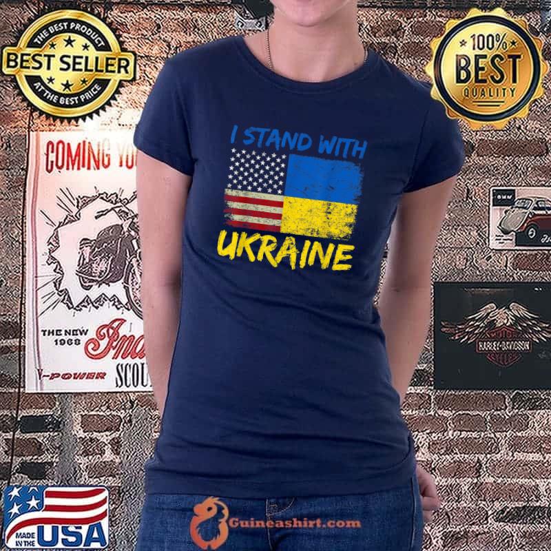Ukraine Vintage Flag, Ukrainian Lovers, Ukraine Pride T-Shirt Ladiestee