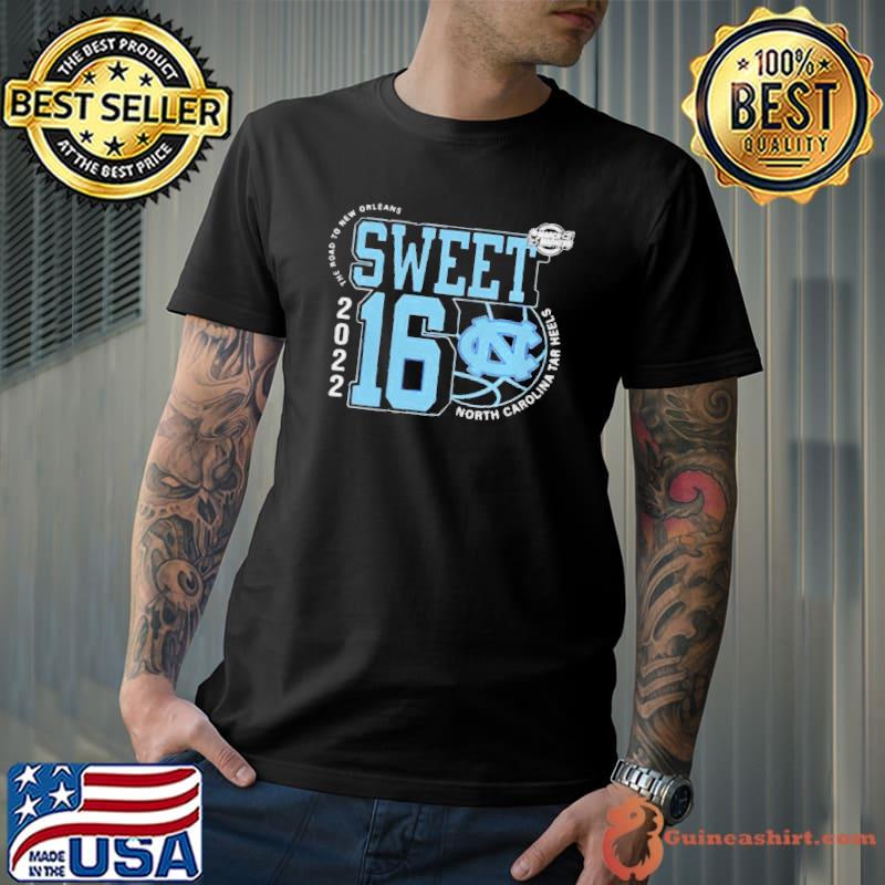 Unc north carolina tar heels march madness 2022 ncaa men's basketball sweet 16 the road to new orleans shirt