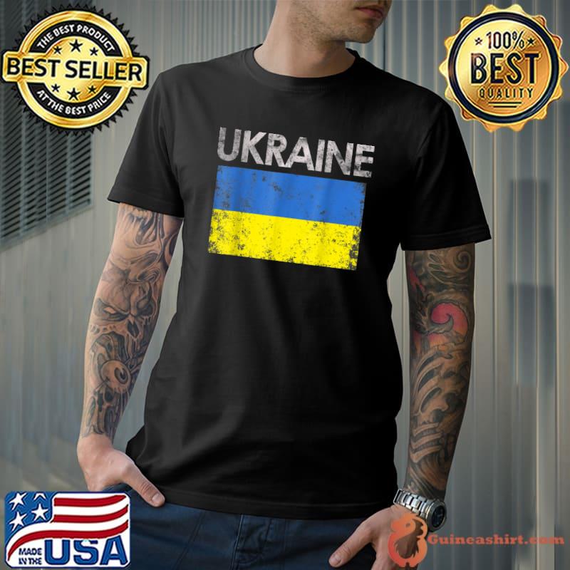 Vintage Ukraine Ukrainian Flag Pride Gift T-Shirt