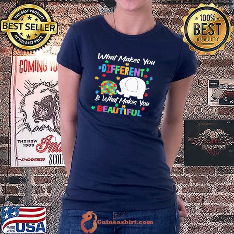What Makes You Different Autism Child Elephant Mom Awareness T-Shirt