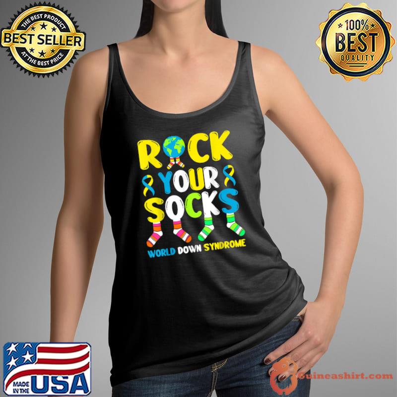 World Down Syndrome Day T Shirt Rock Your Socks Awareness T-Shirt Tank Top