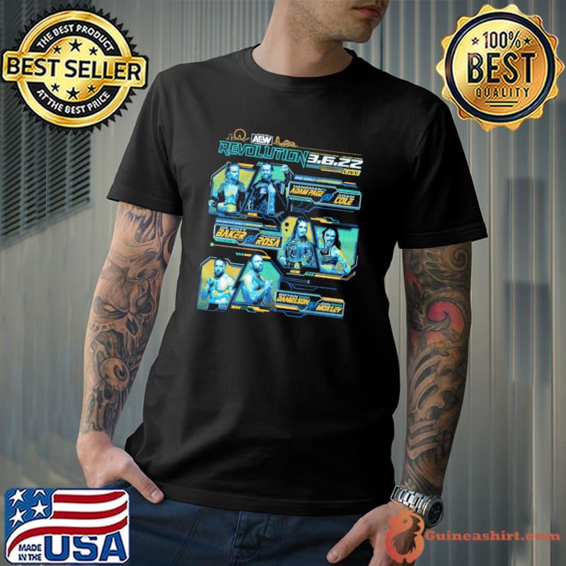 All Elite Wrestling AEW Revolution 2022 Matchups Tee shirt