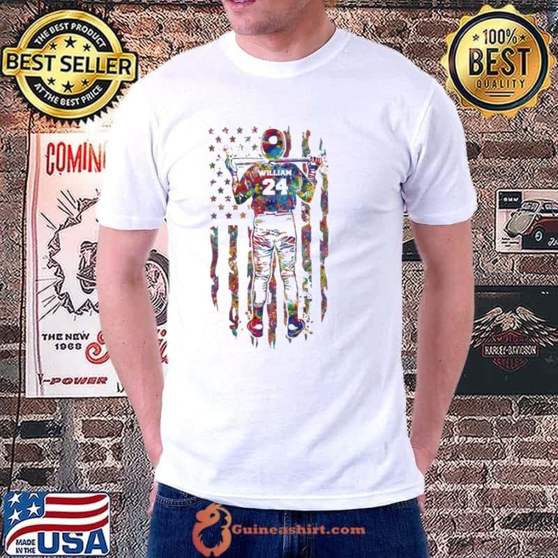 Baseball American Flag Color Shirt