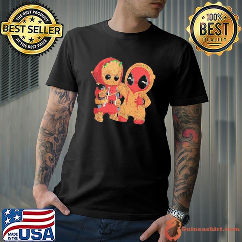 Deadpool and Baby Groot Funny T-Shirt