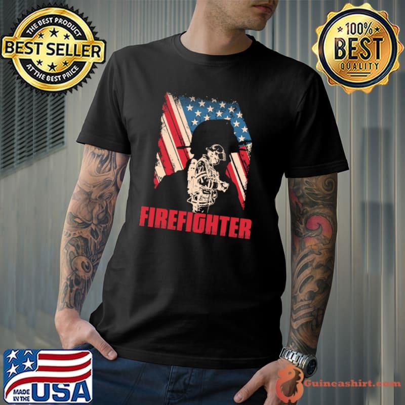 Firefighter American Flag Vintage Shirt