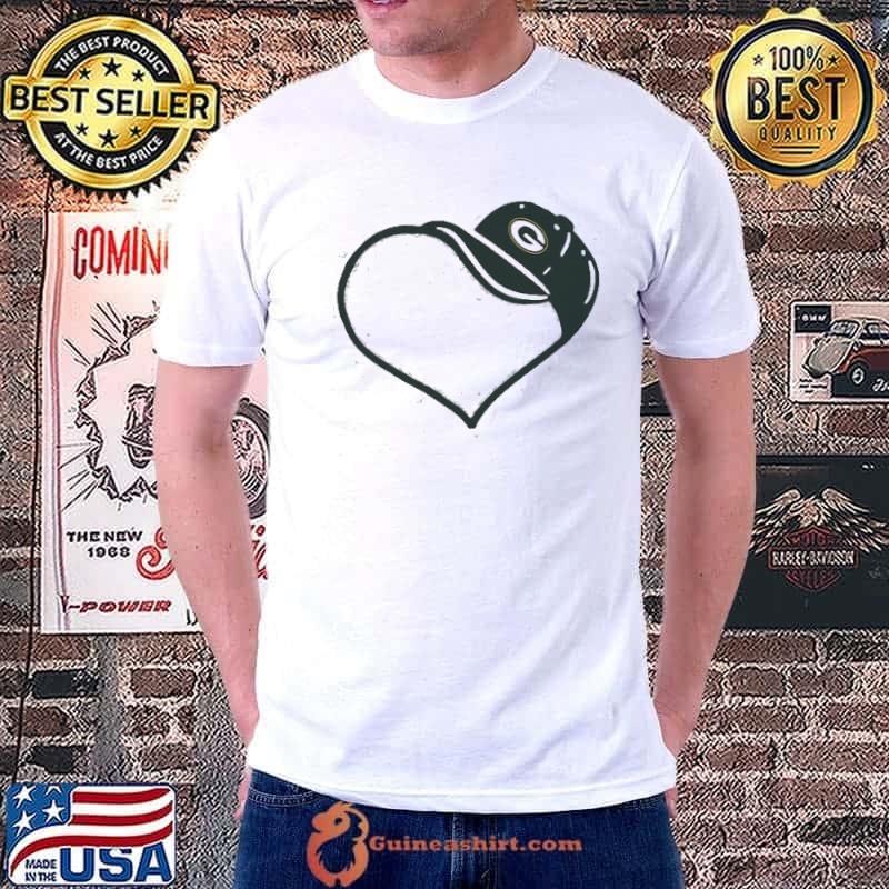Green Bay Packer Heart Hat Shirt